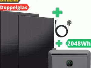 Genehmigungsfrei: 2-kW-Speicher und Solarmodule mit 910 Watt bifacial