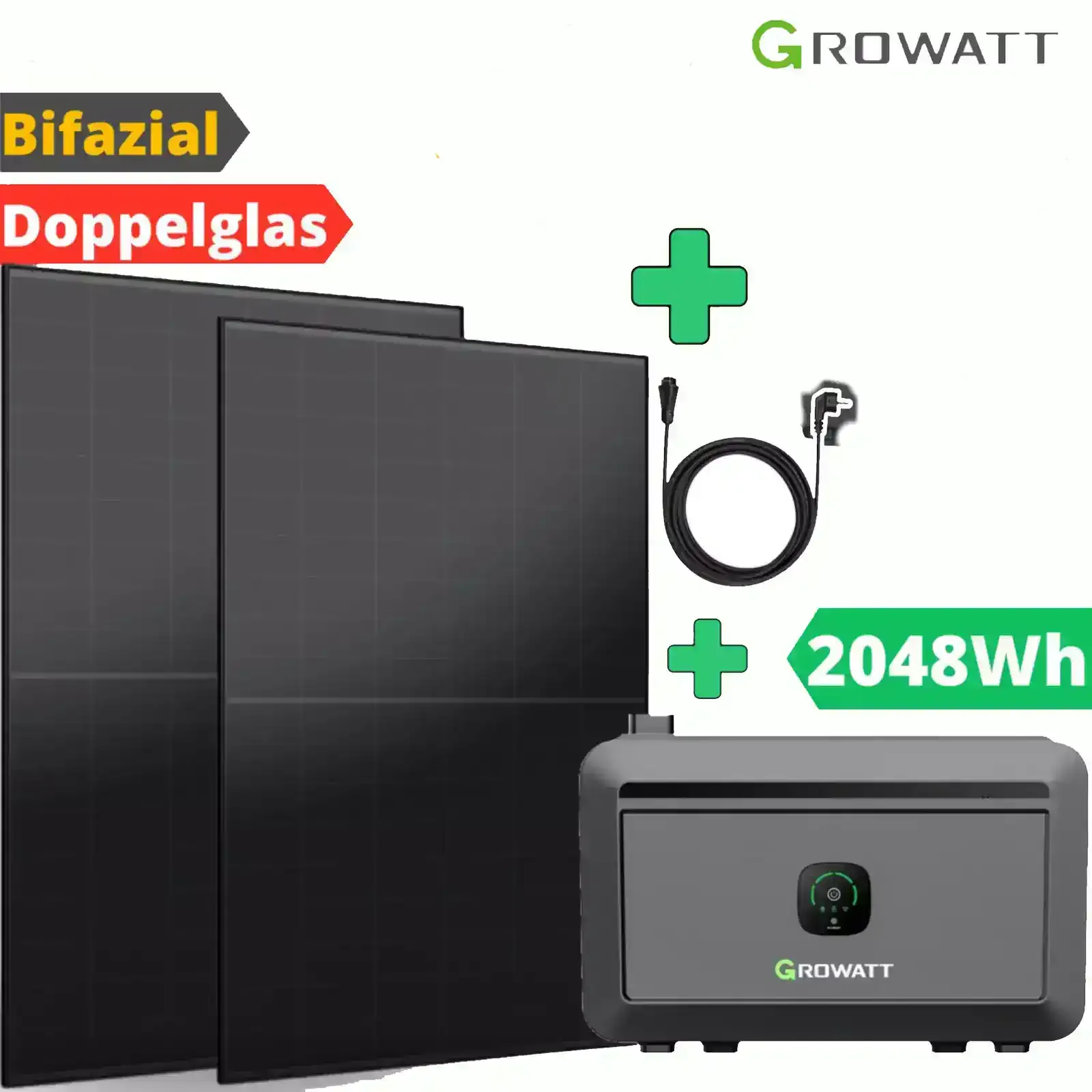Genehmigungsfrei: 2-kW-Speicher und Solarmodule mit 910 Watt bifacial