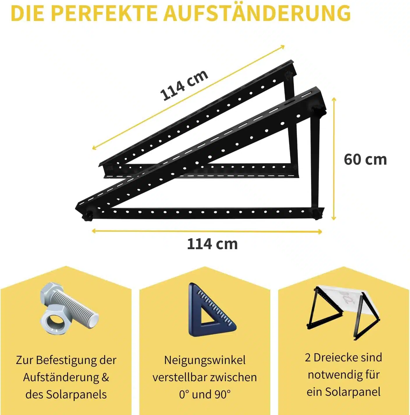 Aufständerung Solarpaneele Schwarz