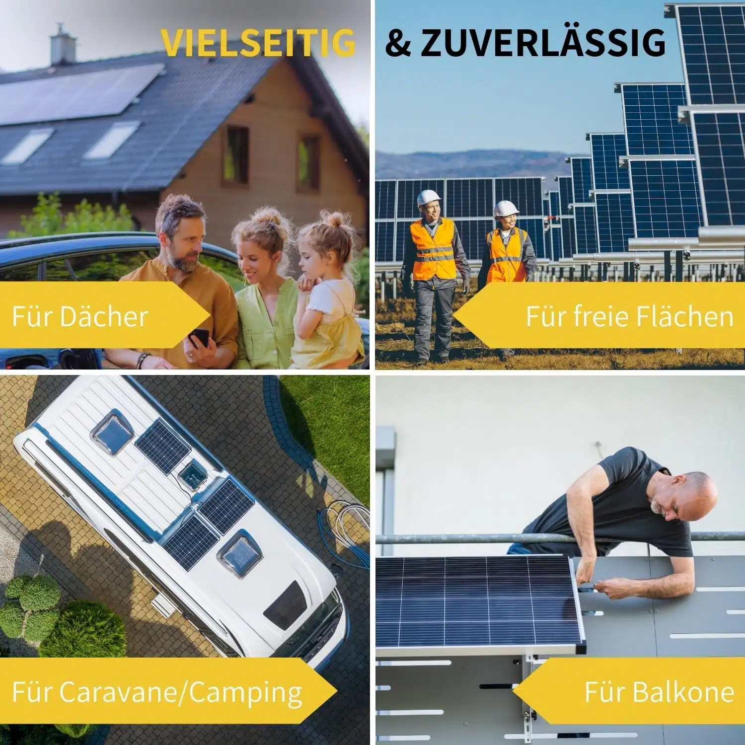 Aufständerung Solarpaneele Schwarz
