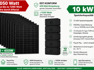 Solarmodule und Batteriespeicher für Energie