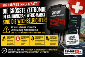 Wir haben es immer gesagt: Die grösste Zeitbombe im Schweizer Balkonkraftwerk-Markt sind nicht die Speicher – sondern umschaltbare Wechselrichter.