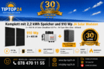 910 WP bifazial & 2,2-kWh-Speicher