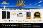 910 WP bifazial & 2,2-kWh-Speicher