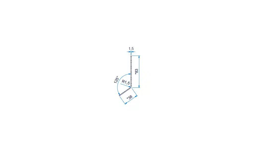 novotegra Lochblech 1500x120mm 125° sw (VPE10) – Bild 3