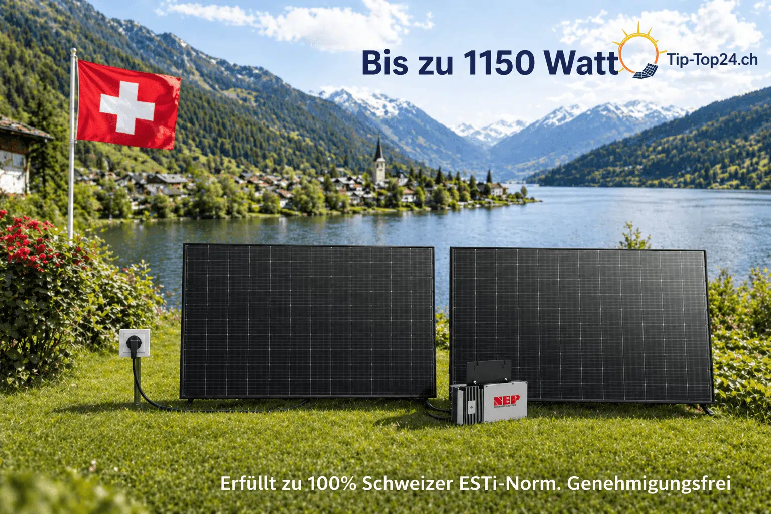 Solarpanels am Schweizer See