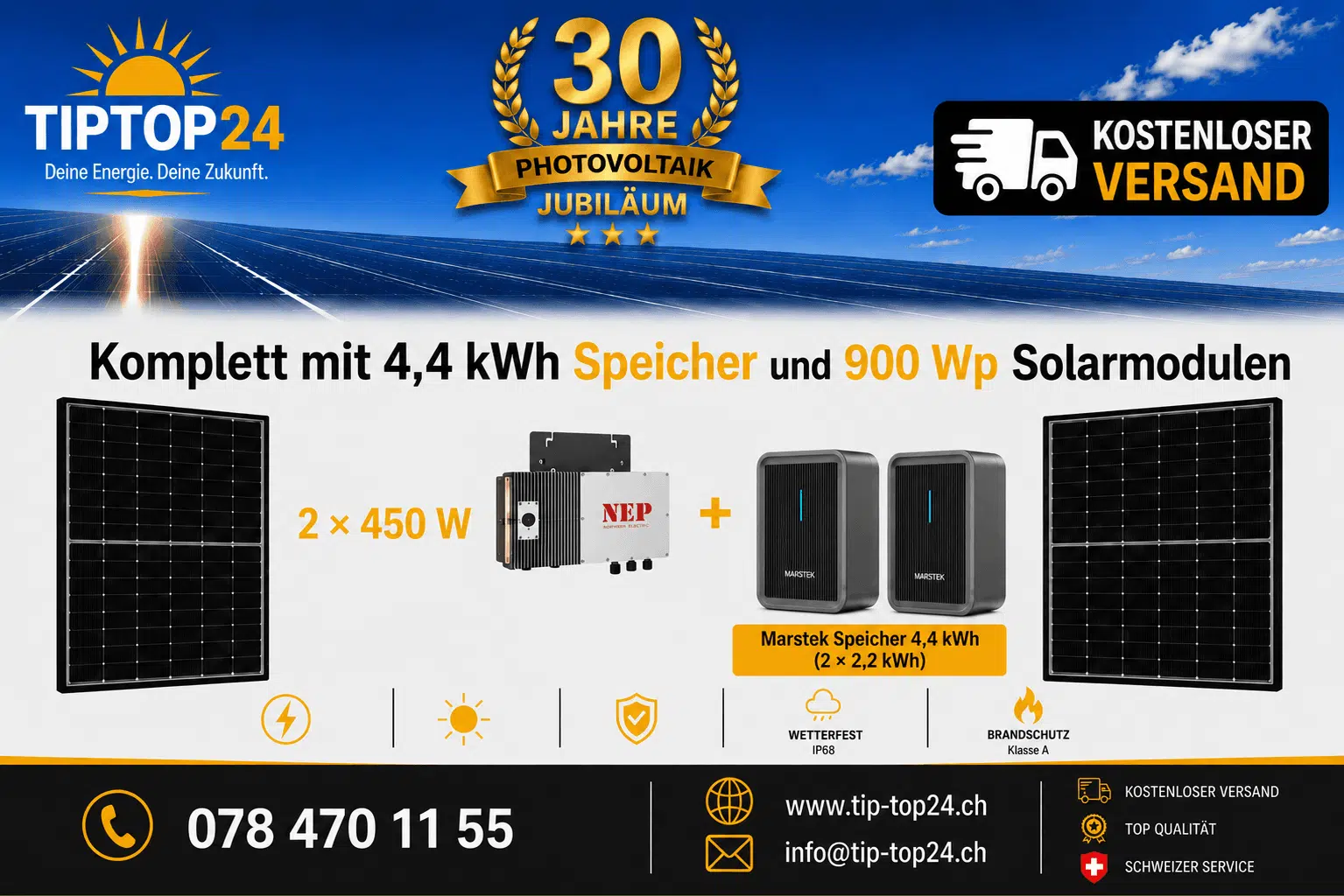 900 Watt & 4,4-kWh-Speicher
