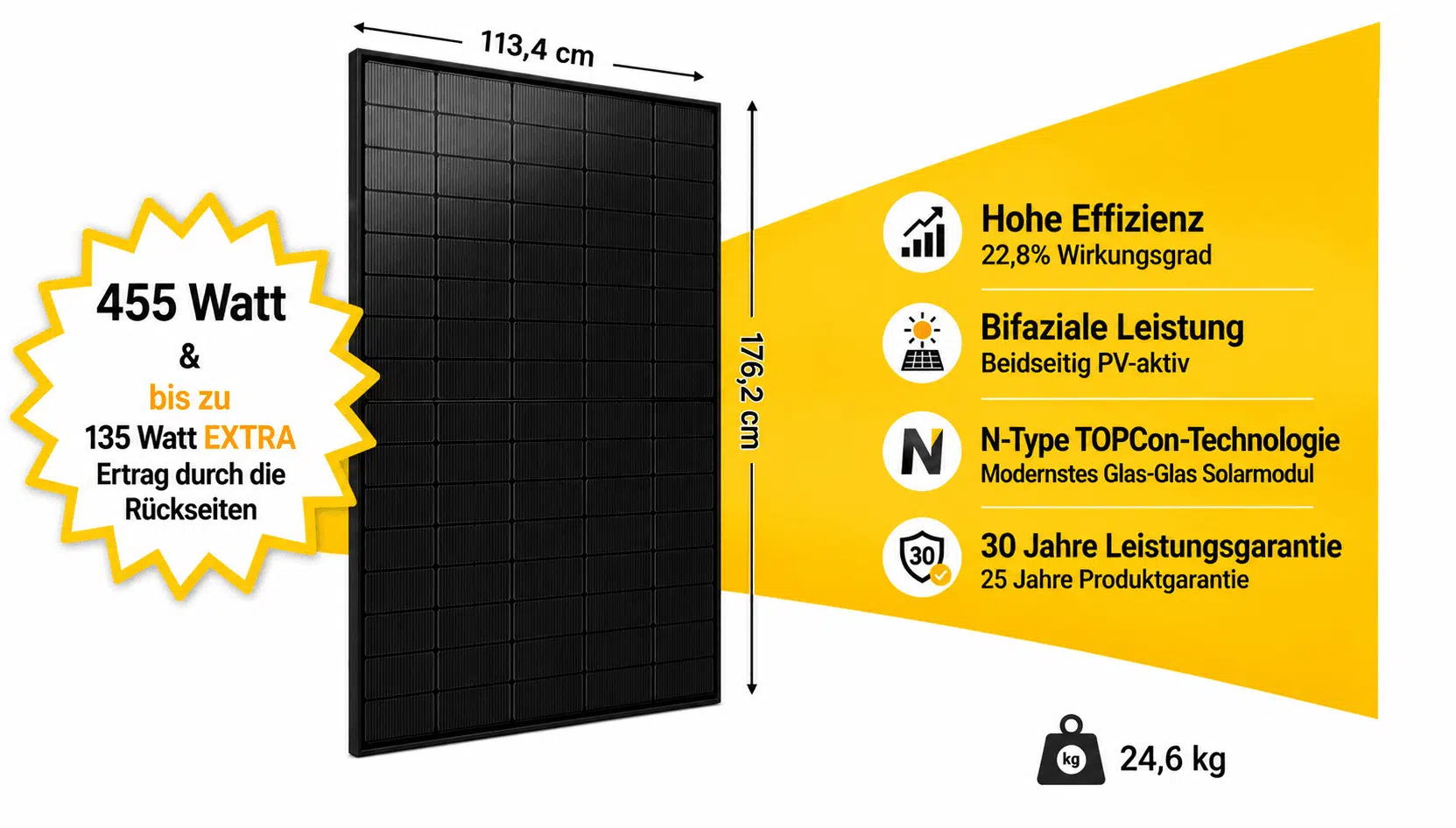 Jolywood JW-HD96N-R2 455 Watt Solarmodul