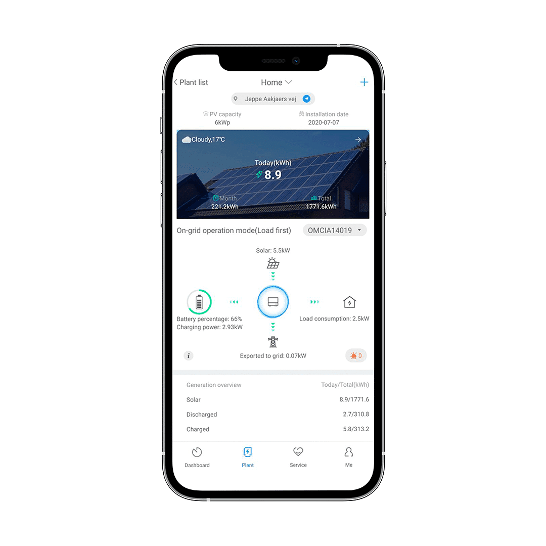 Solarenergie-Überwachung auf Smartphone