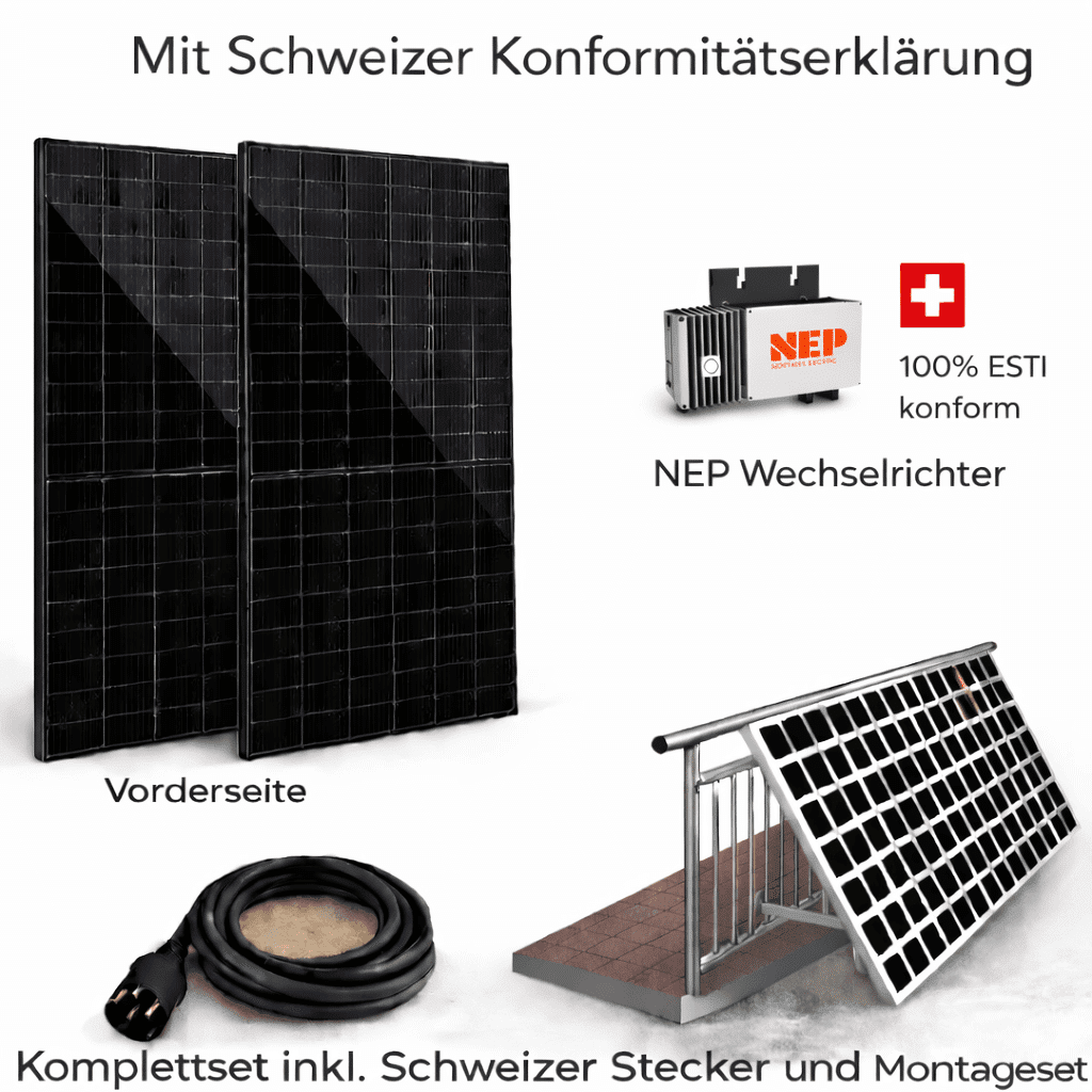 Balkonkraftwerk Kompletset mit Balkonhalterung