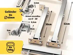 Verstellbare Halterungen für Balkonhandläufe