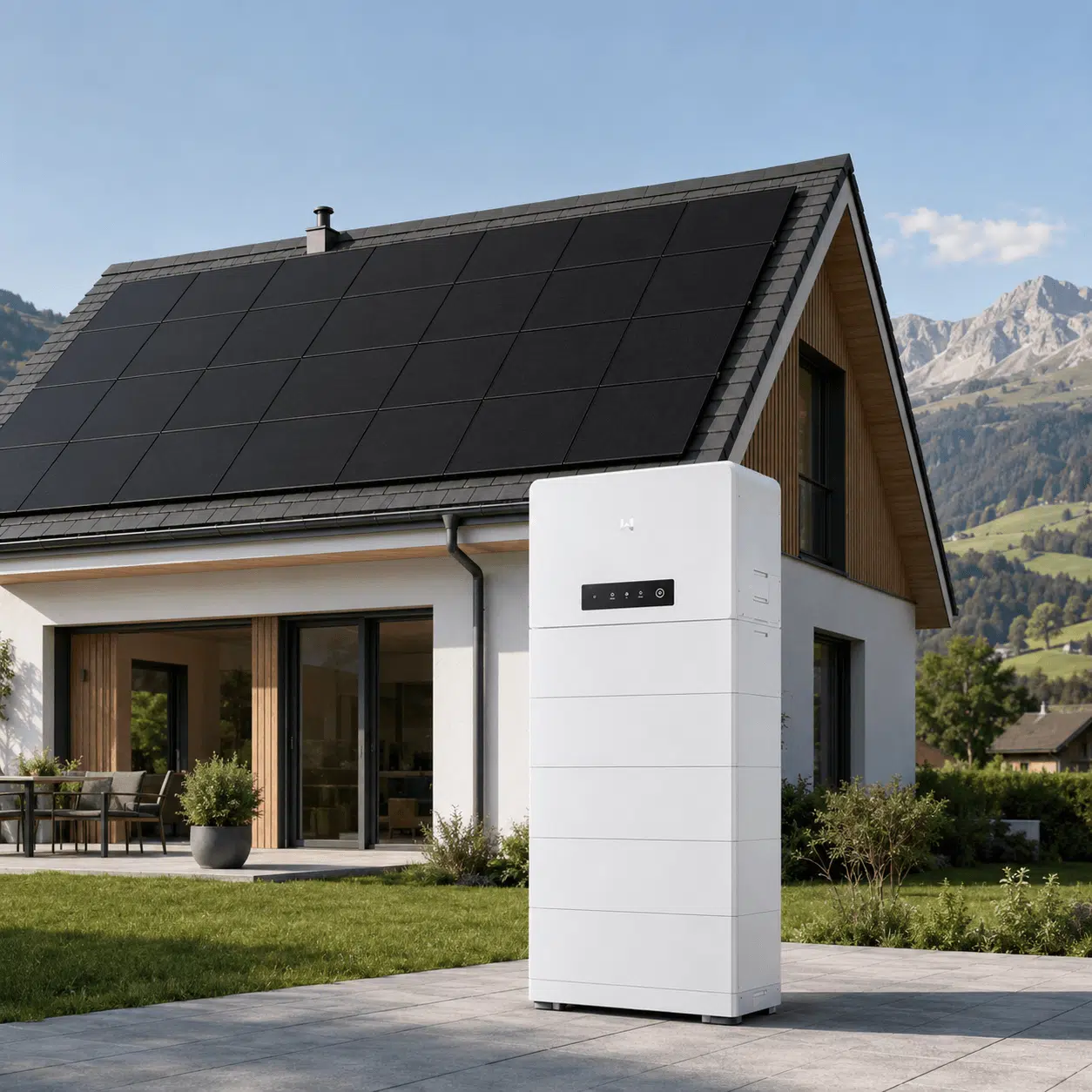 GoodWe ESA All-in-One-Komplettanlage – 12 kW Hybrid-Wechselrichter, 10 kWh Speicher und 13’650 Wp JA-Solar-Module