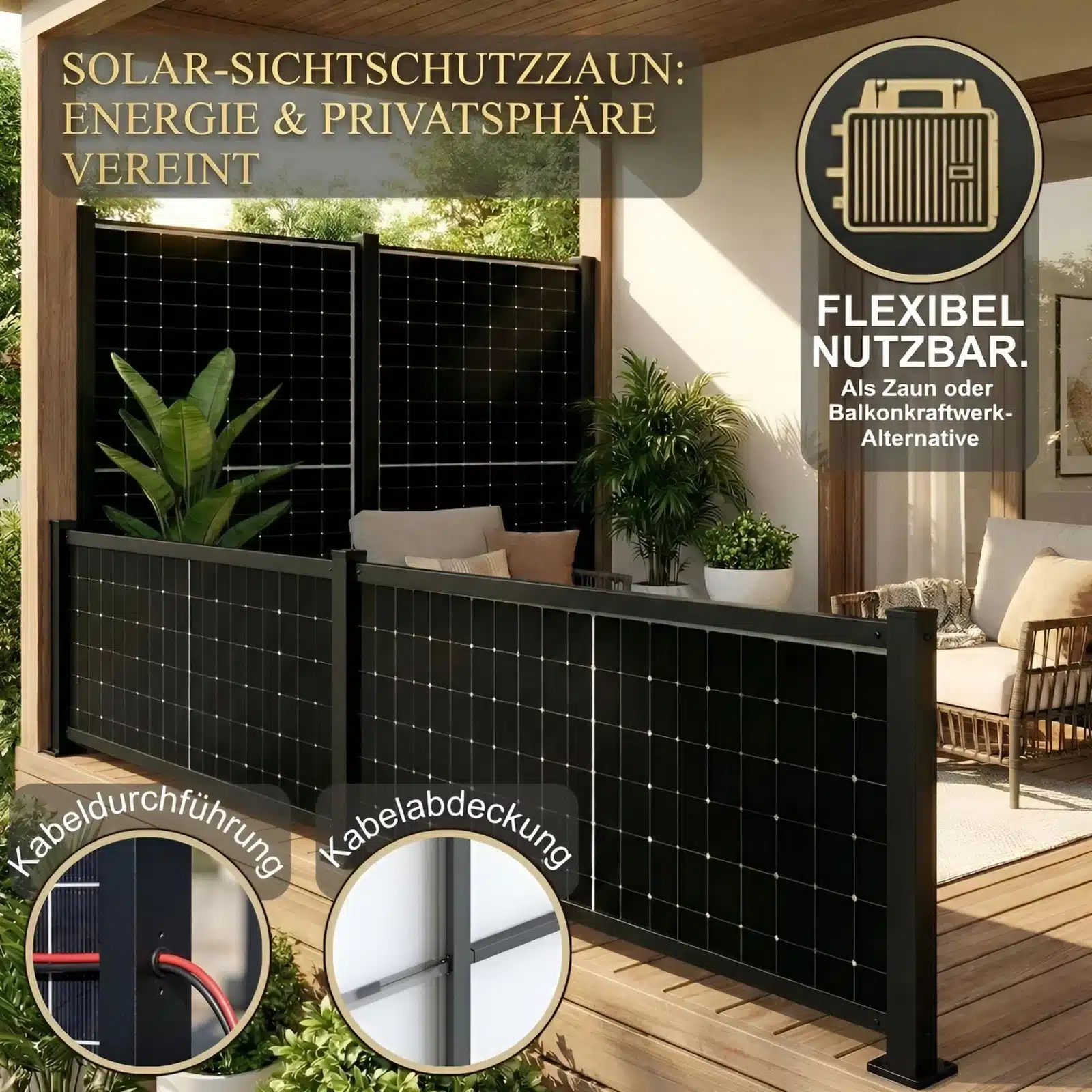Solarzaun mit 2 Modulen Genehmigungsfrei – Bild 4